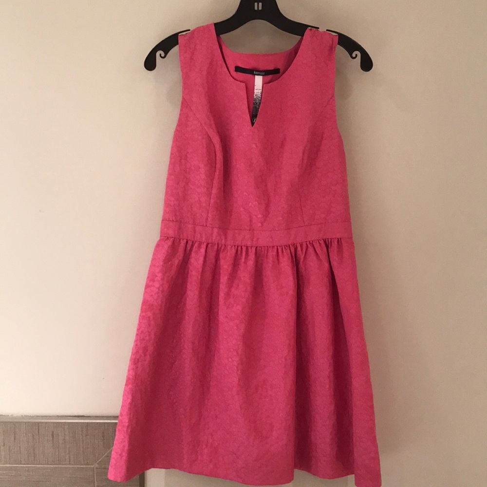 Hot pink waisted dress